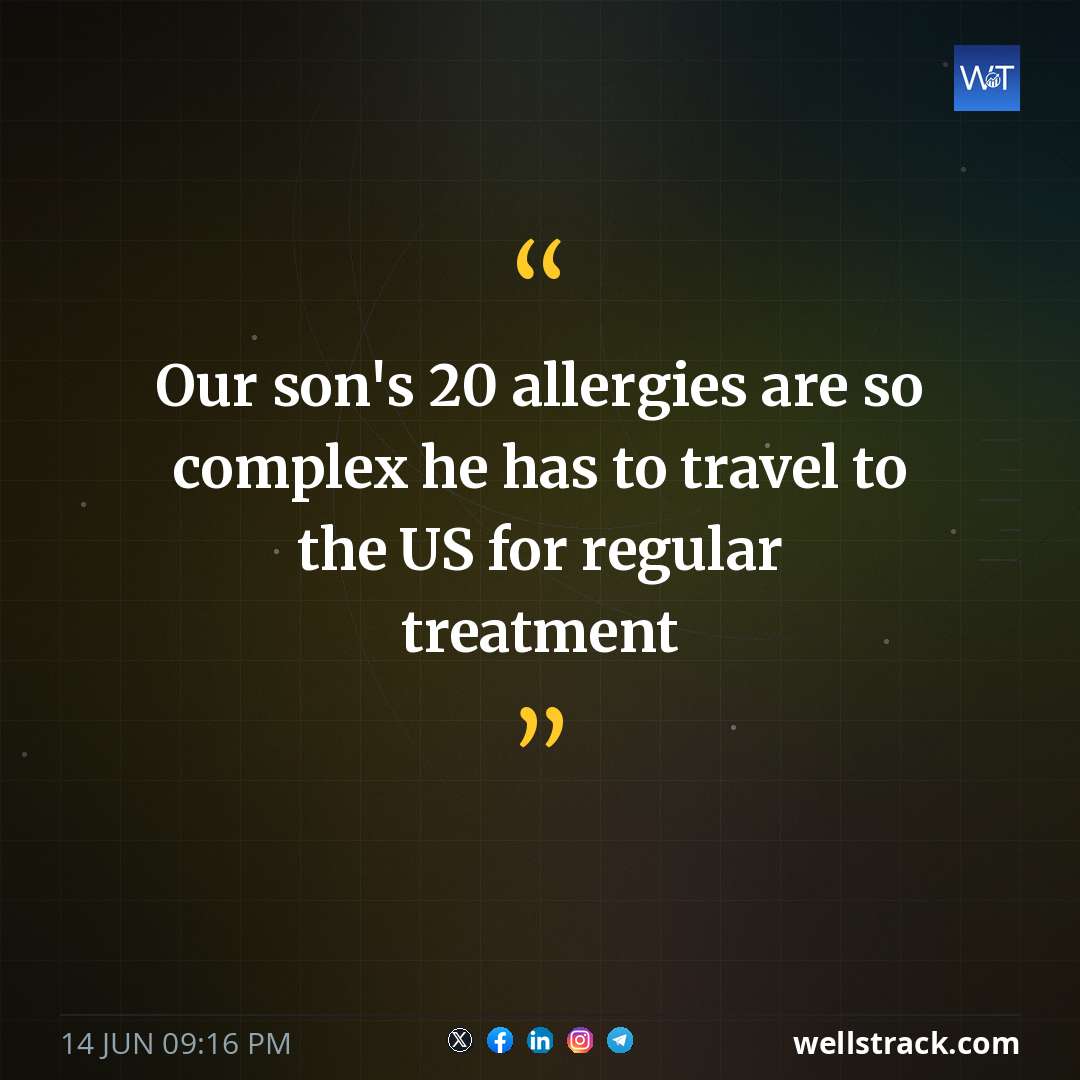 Our son's 20 allergies are so complex he has to travel to the US for regular treatment — WellsTrack