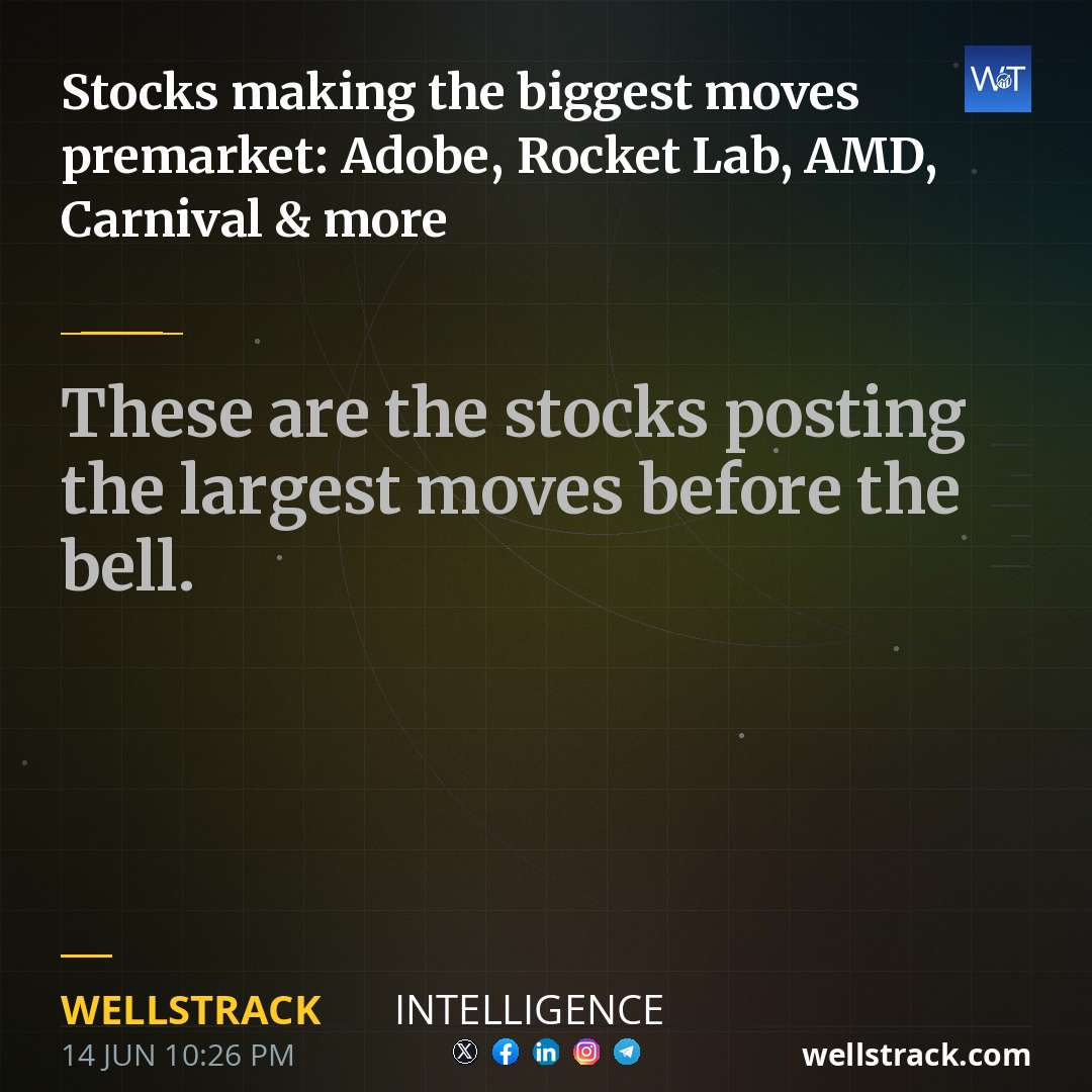 Stocks making the biggest moves premarket: Adobe, Rocket Lab, AMD, Carnival & more — WellsTrack