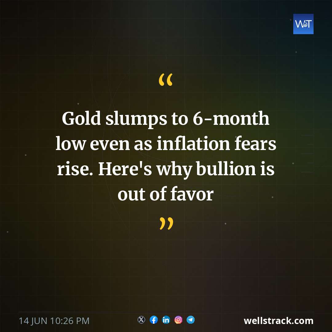 Gold slumps to 6-month low even as inflation fears rise. Here's why bullion is out of favor — WellsTrack