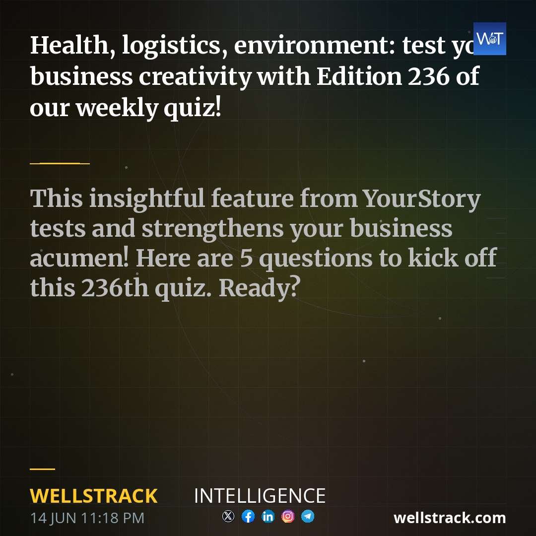 Health, logistics, environment: test your business creativity with Edition 236 of our weekly quiz! — WellsTrack