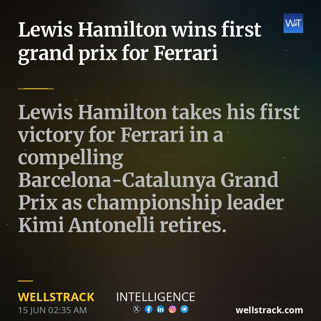 Lewis Hamilton wins first grand prix for Ferrari — WellsTrack