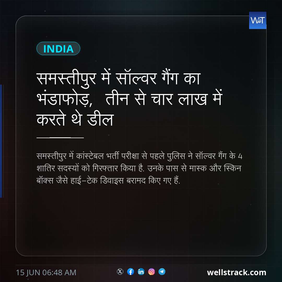 समस्तीपुर में सॉल्वर गैंग का भंडाफोड़,  तीन से चार लाख में करते थे डील — WellsTrack