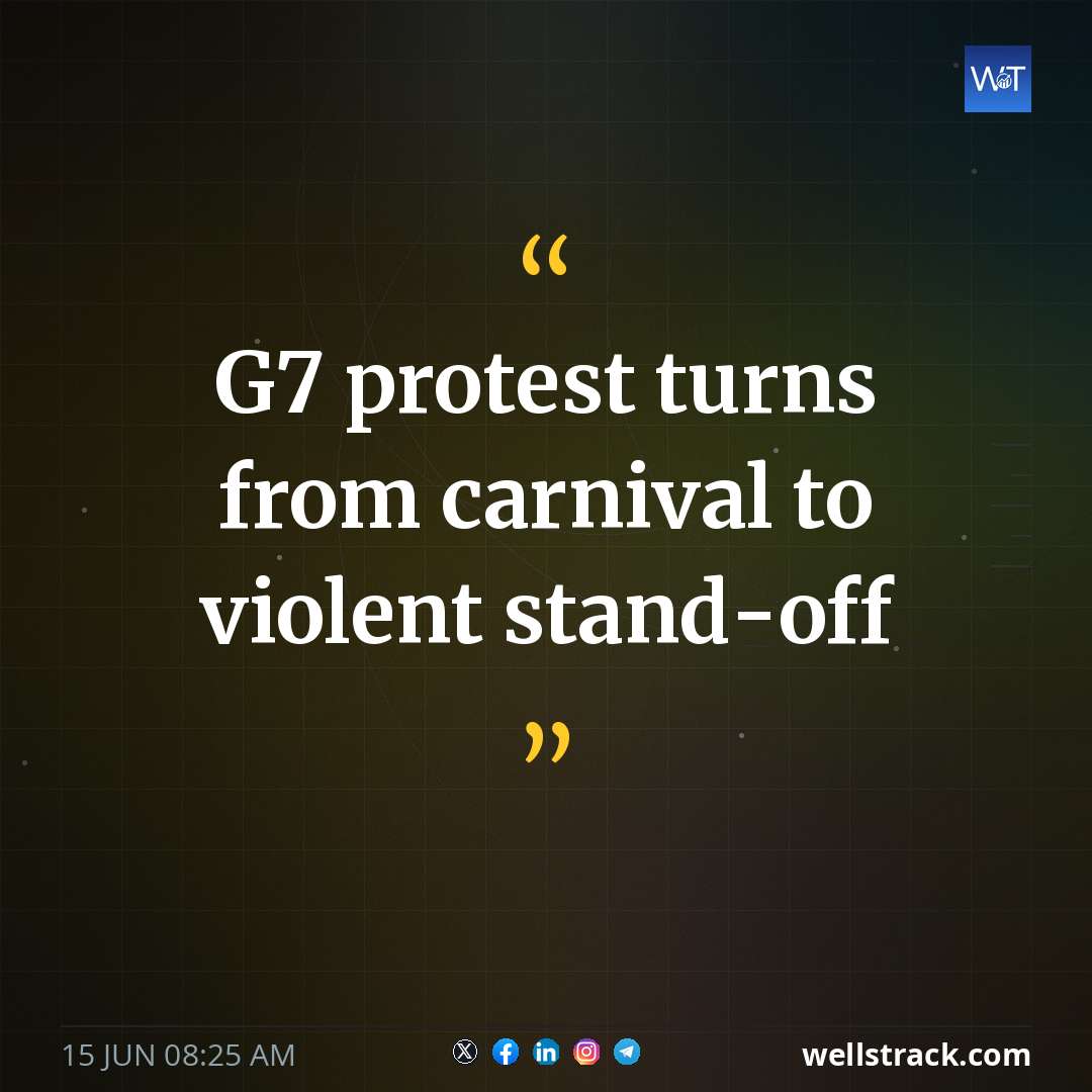 G7 protest turns from carnival to violent stand-off