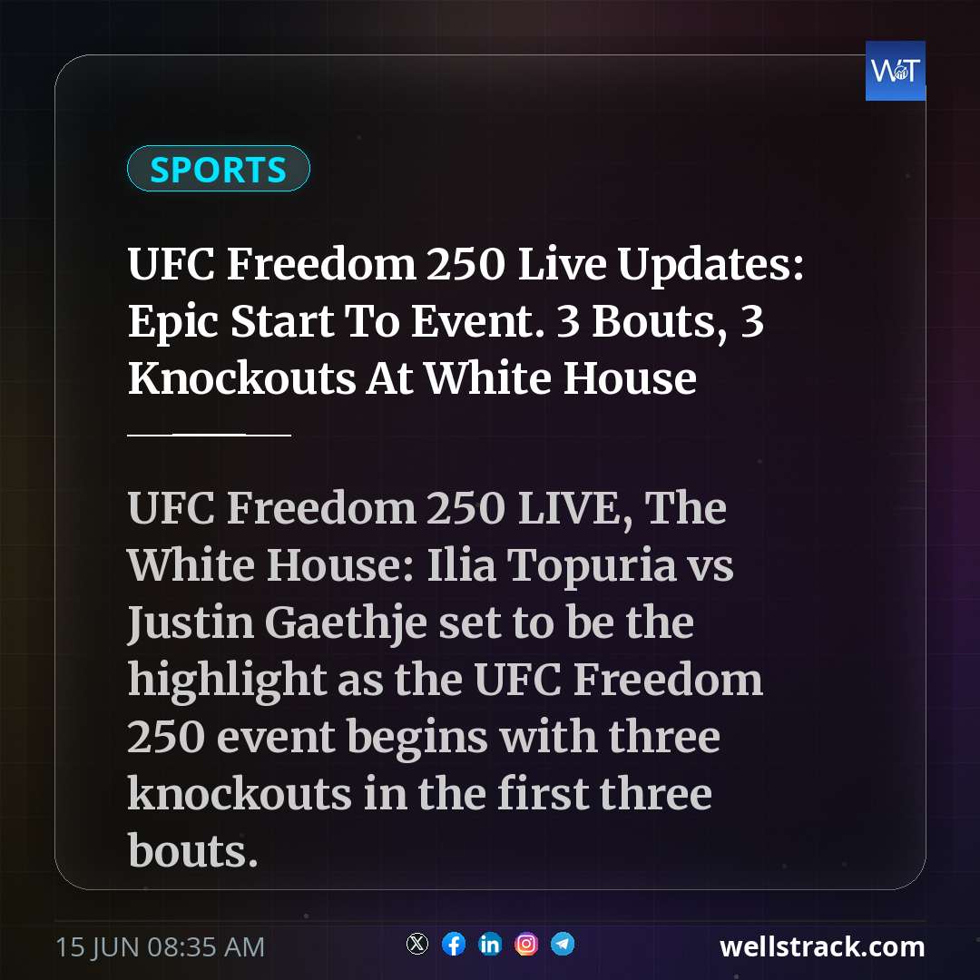 UFC Freedom 250 Live Updates: Epic Start To Event. 3 Bouts, 3 Knockouts At White House