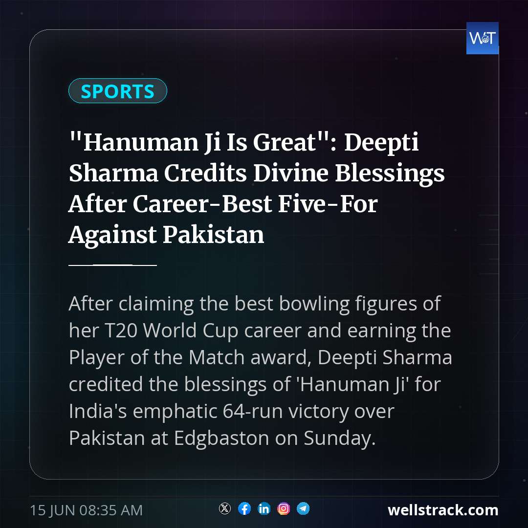 "Hanuman Ji Is Great": Deepti Sharma Credits Divine Blessings After Career-Best Five-For Against Pakistan