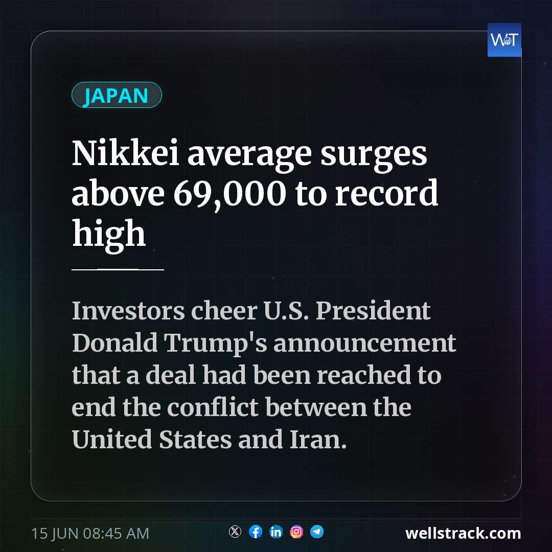 Nikkei average surges above 69,000 to record high