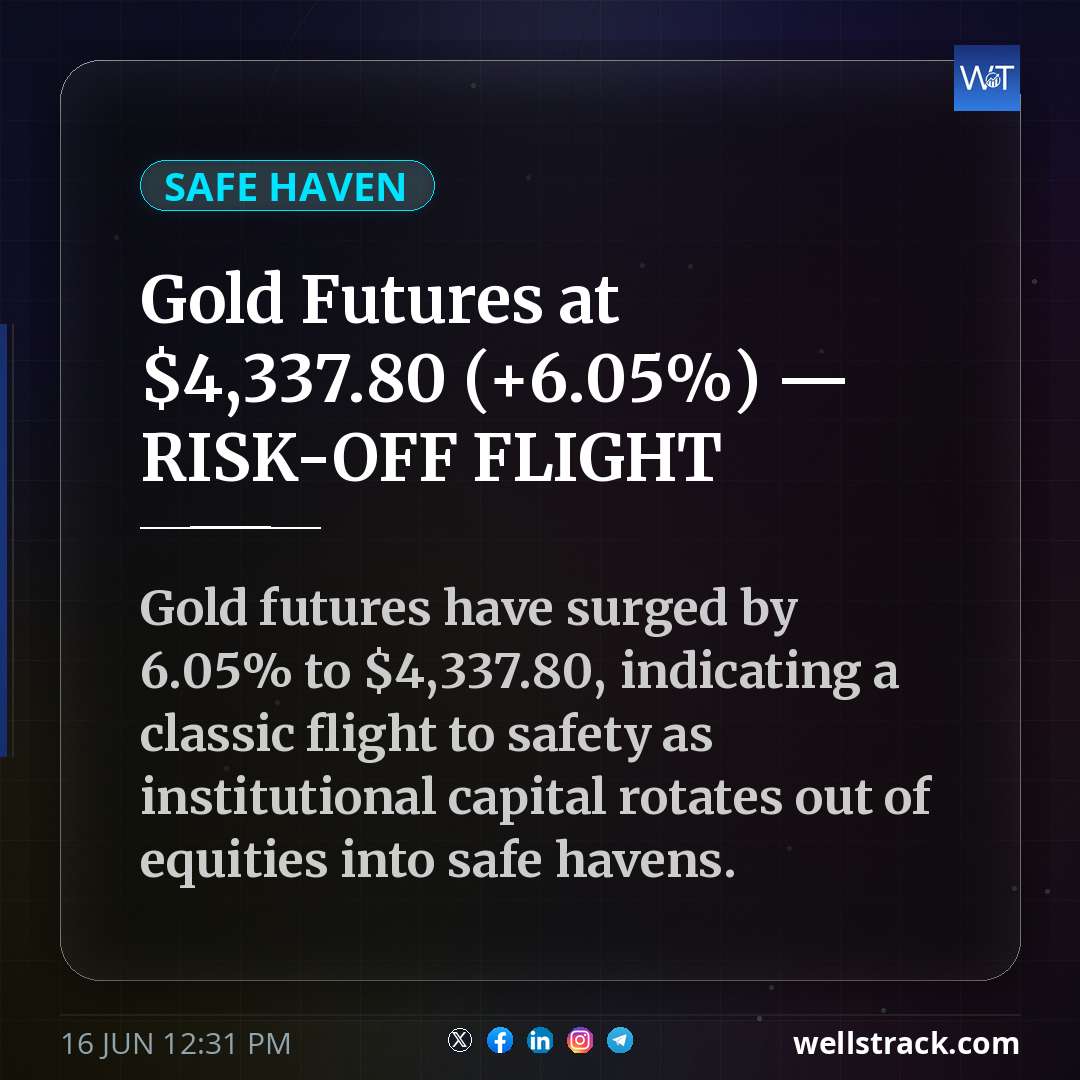 Gold Futures at $4,337.80 (+6.05%) — RISK-OFF FLIGHT